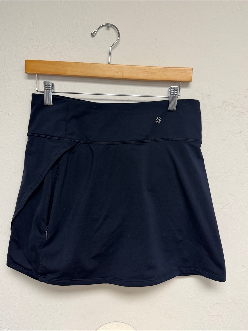 Athleta Navy Performance Skort with Zip Pocket